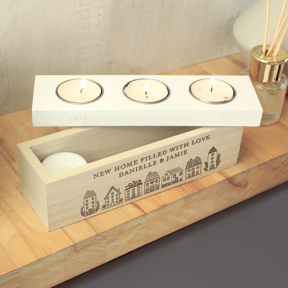 Personalised Home Triple Tea Light Box Extra Image 2